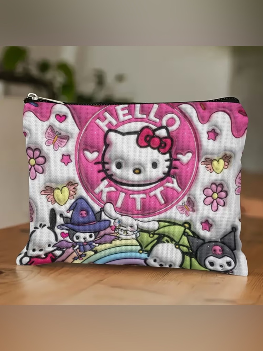 SOLD OUT Hello Kitty Wristlet Clutch with Multicolor Accents OS - Picture 2 of 4
